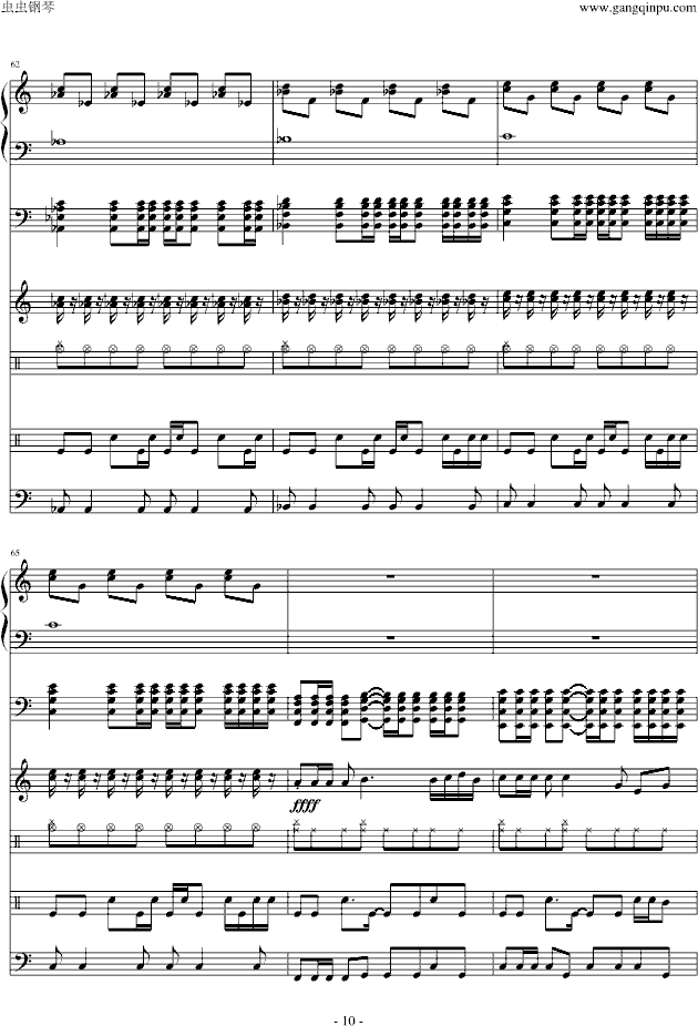 频率（伴奏）(钢琴谱)10