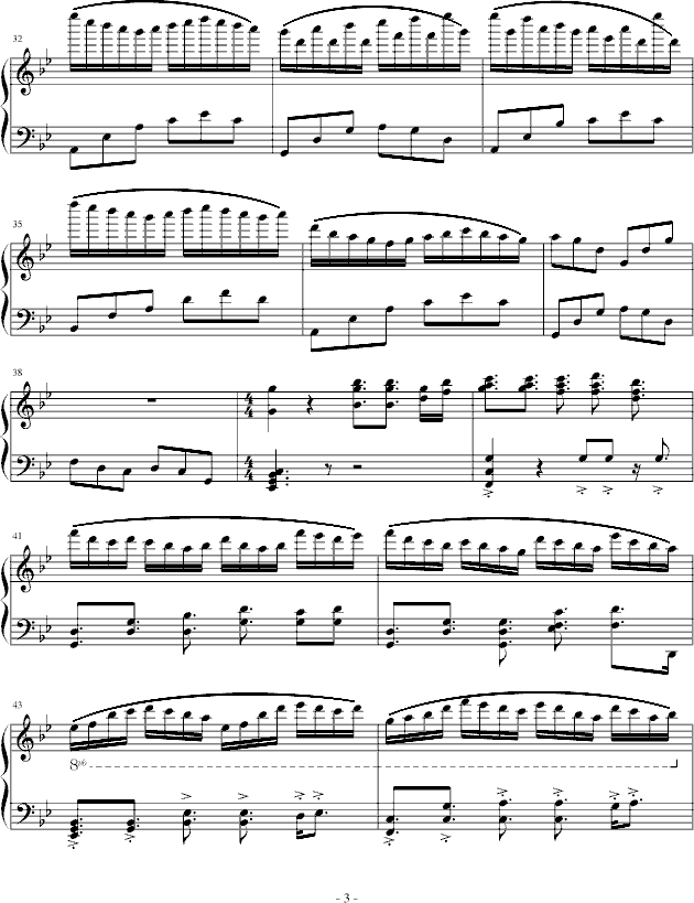 桃花凝水飘(钢琴谱)3