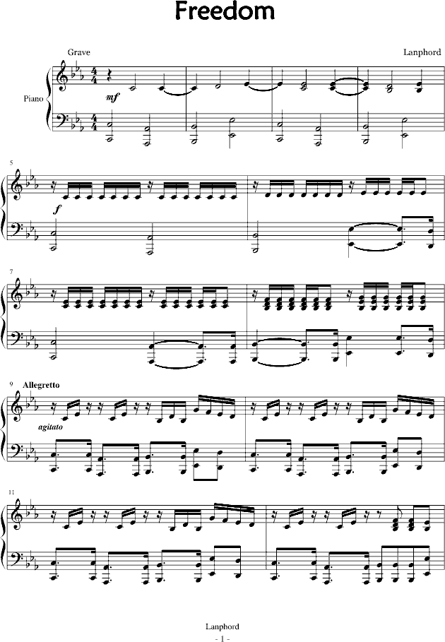 Freedom(钢琴谱)1