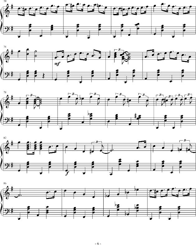 两只老虎狂想曲(钢琴谱)6
