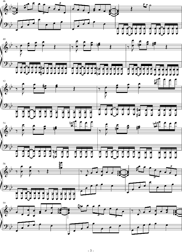 一个人旅行(钢琴谱)3