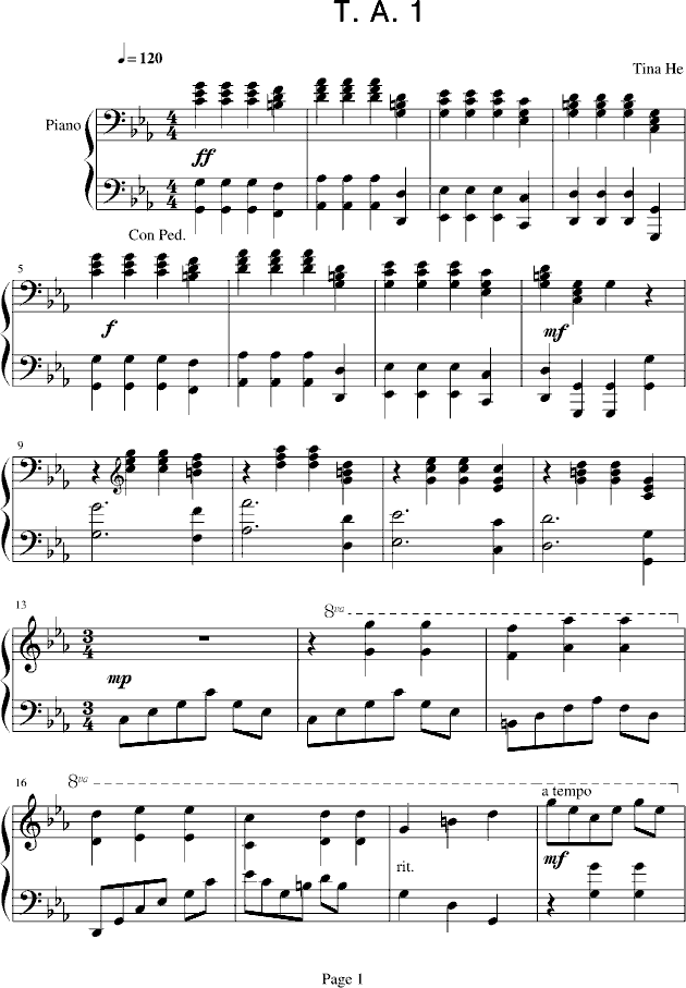 T. A. 1(钢琴谱)1
