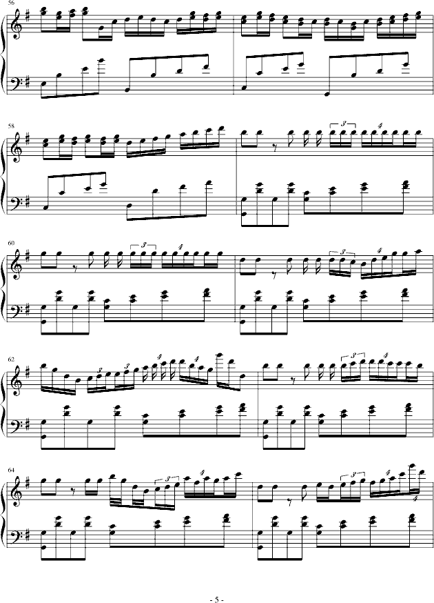 爱的憧憬(钢琴谱)5