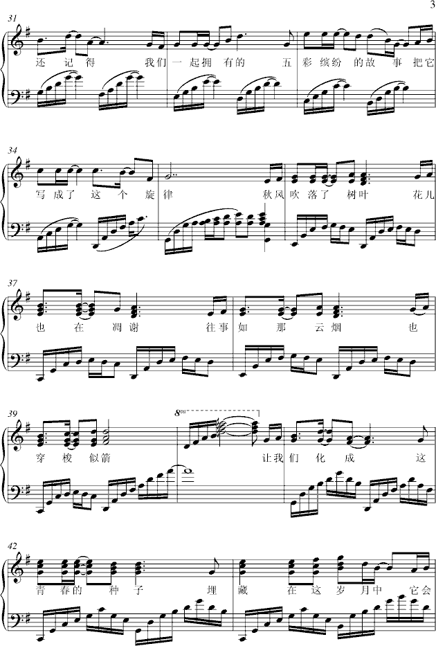 是否还记得(钢琴谱)3