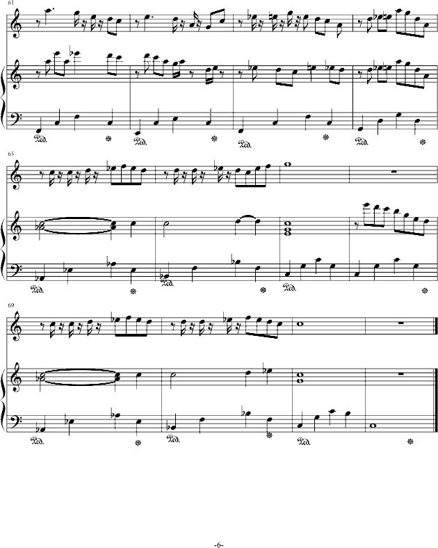 屋顶上的猫(钢琴谱)6
