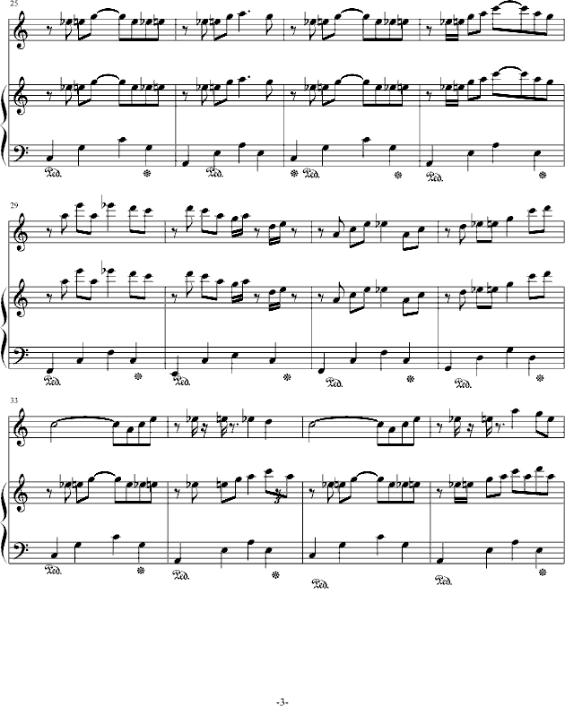 屋顶上的猫(钢琴谱)3