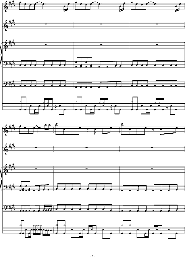 埃克斯(钢琴谱)5
