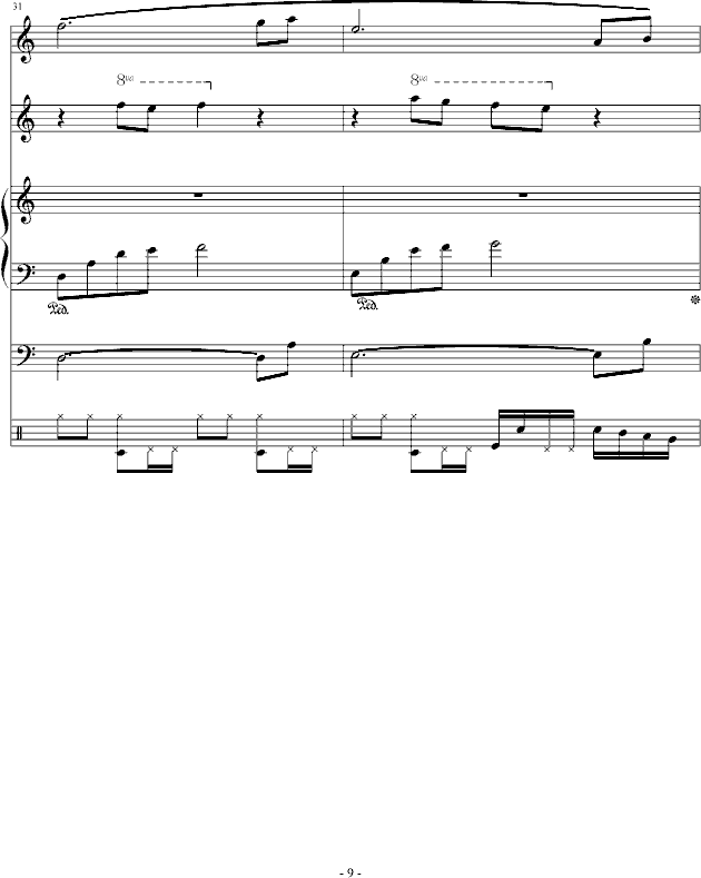 思念进行曲(钢琴谱)9