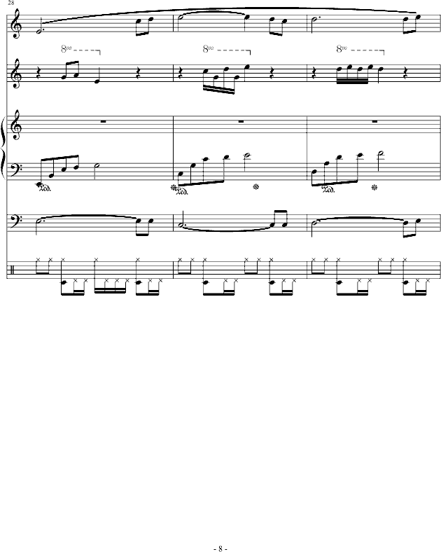 思念进行曲(钢琴谱)8