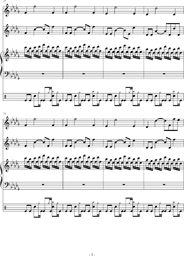 摇动全世界(钢琴谱)3