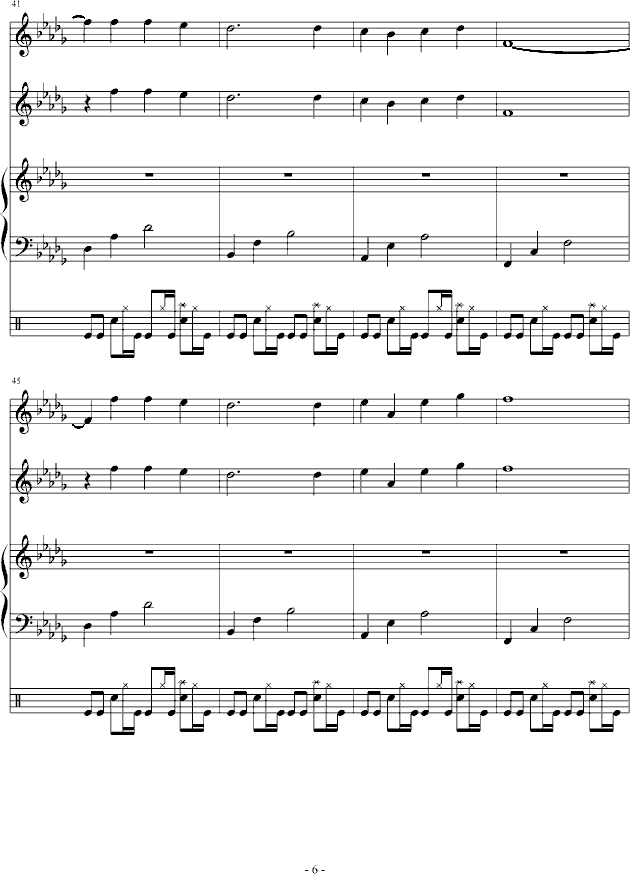 摇动全世界(钢琴谱)6