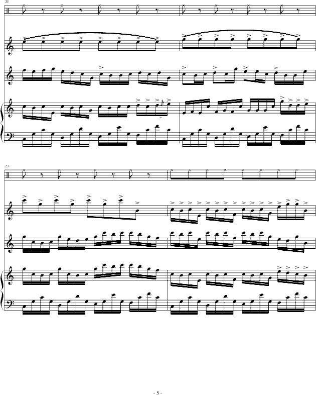 秋日欢语(钢琴谱)5