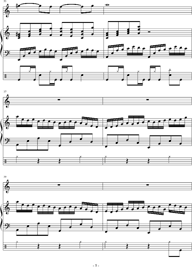 蝴蝶的眼泪(钢琴谱)5