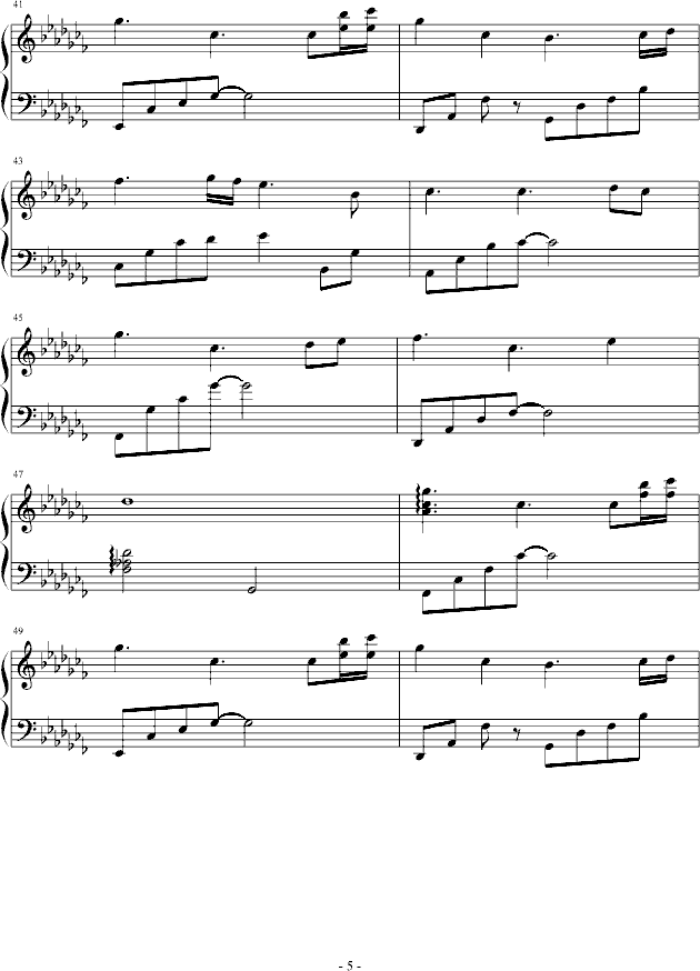 遗忘花园(钢琴谱)5