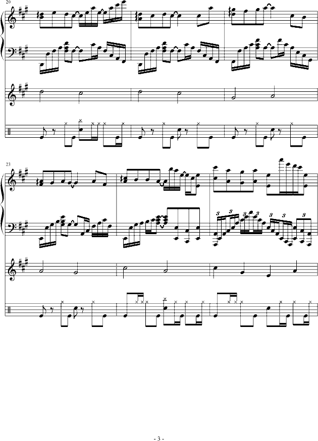 雨，一直下(钢琴谱)3