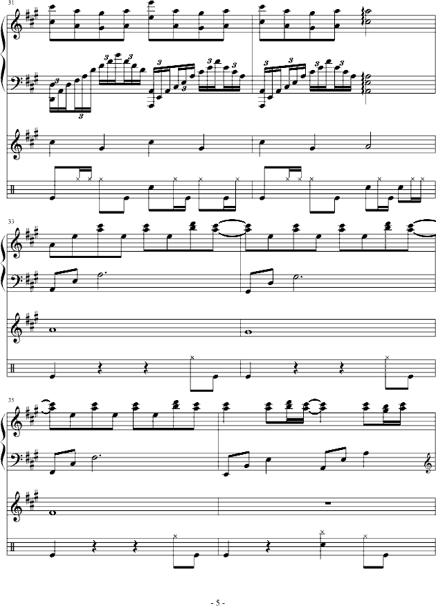 雨，一直下(钢琴谱)5