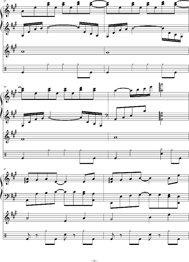 雨，一直下(钢琴谱)6