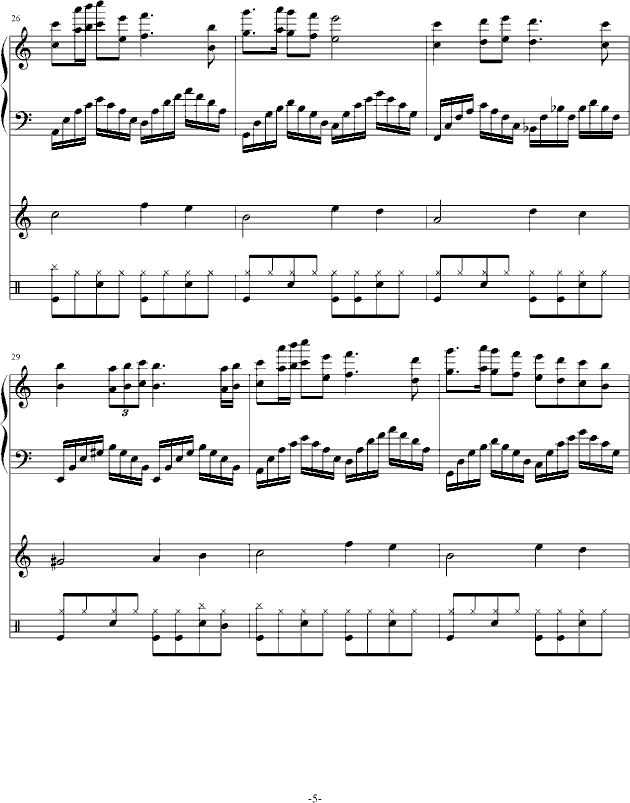 独自一人(钢琴谱)5