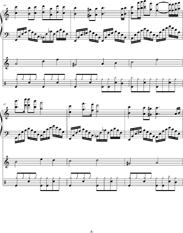 独自一人(钢琴谱)8