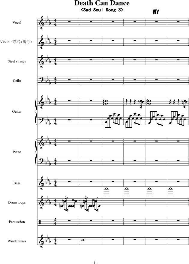 Death Can Dance(钢琴谱)1