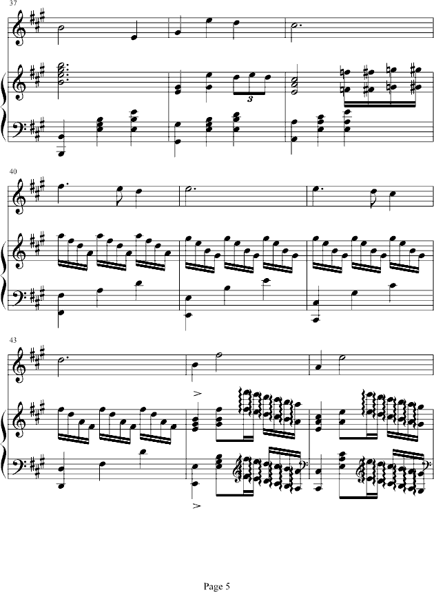 留下人间万般情(钢琴谱)5