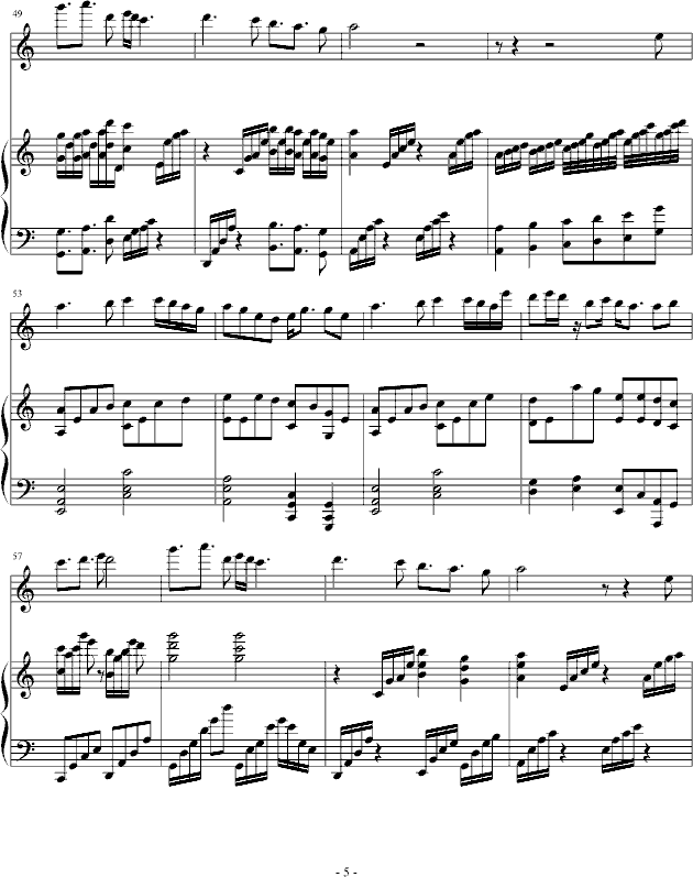 跟随你走(钢琴谱)5