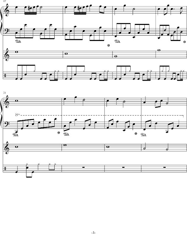 回忆那一天(钢琴谱)3