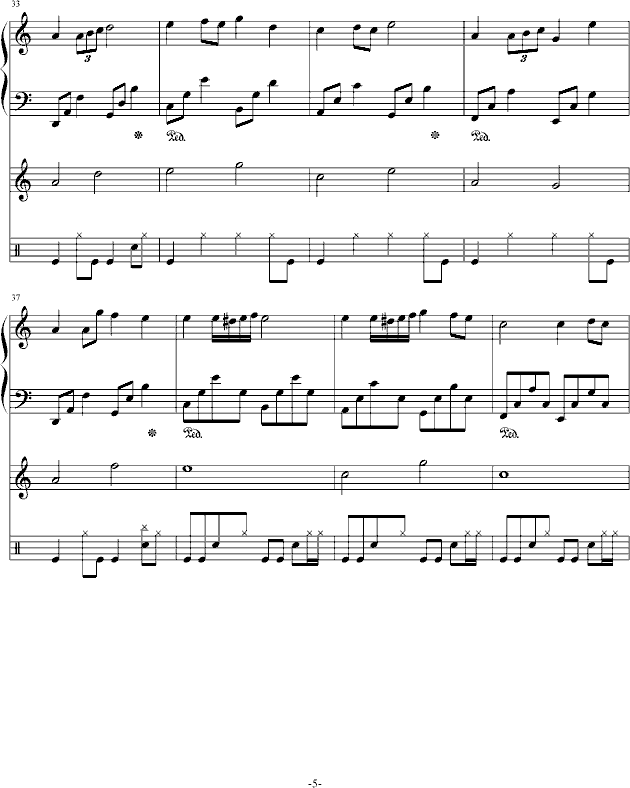 回忆那一天(钢琴谱)5