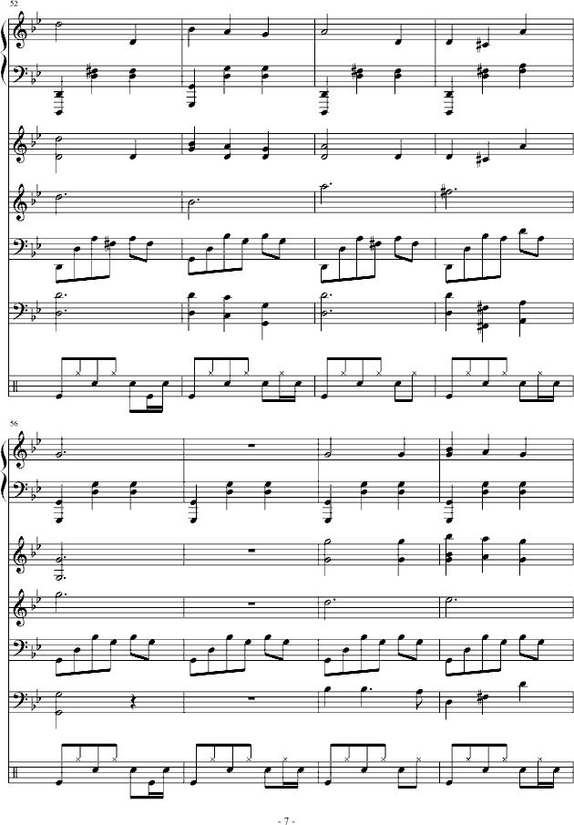 （悼念）血染红的黑玫瑰(钢琴谱)7
