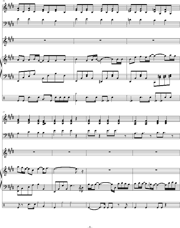 虫儿的翅膀(钢琴谱)6