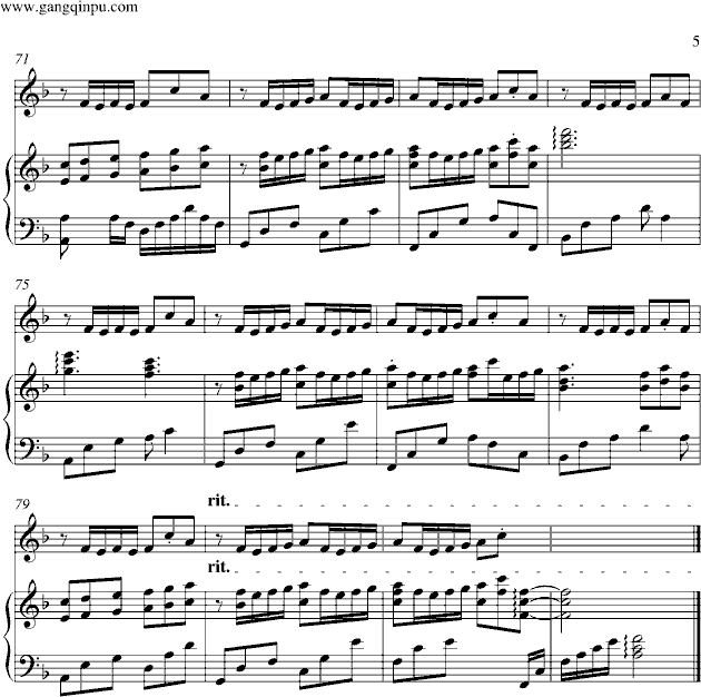 狐狸雨（我的女友是九尾狐OST）(钢琴谱)5