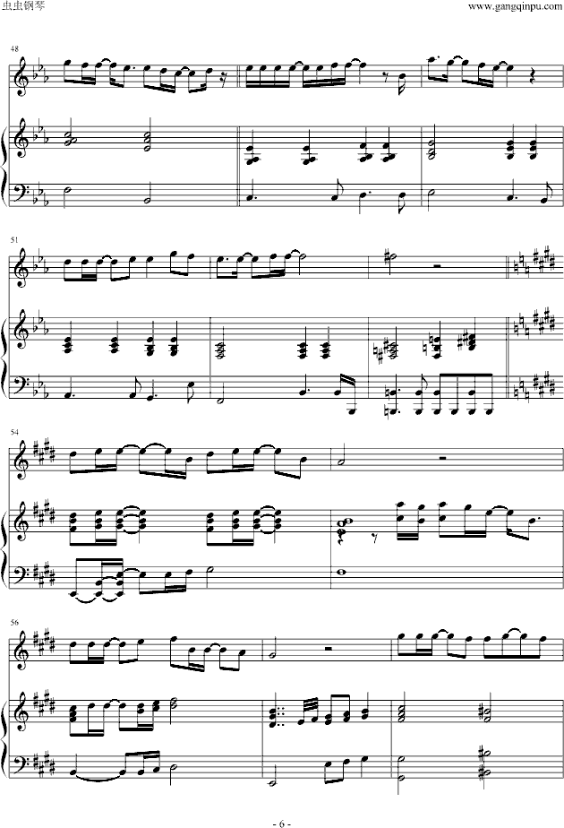 洗牌弹唱版(钢琴谱)6