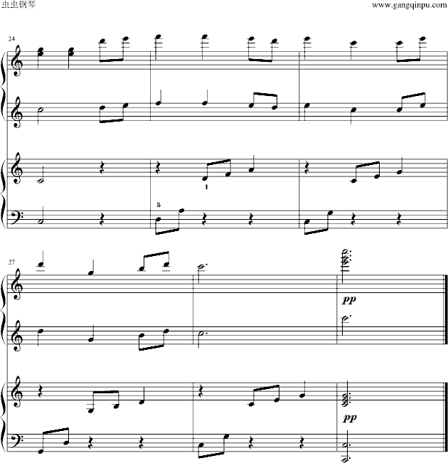 新年好 （四手联弹）(钢琴谱)3