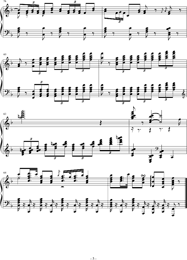 斗牛士之歌 难度版(钢琴谱)5