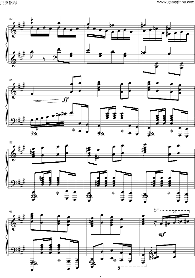 瓦洛多斯土耳其进行曲原版(钢琴谱)8