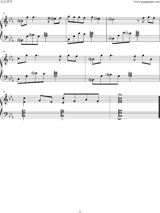 白色的旋律(钢琴谱)5