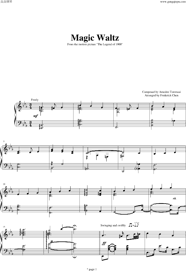 magic waltz(钢琴谱)1