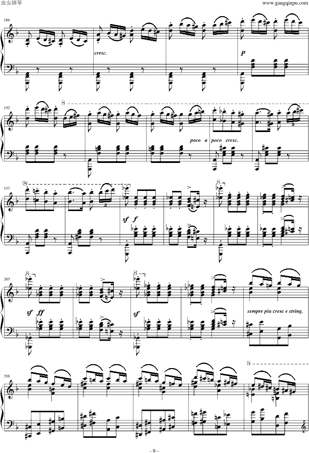 李斯特匈牙利狂想曲第7号 一首欢快活泼的舞曲(钢琴谱)9