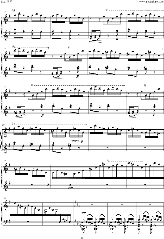 李斯特匈牙利狂想曲第7号 一首欢快活泼的舞曲(钢琴谱)8