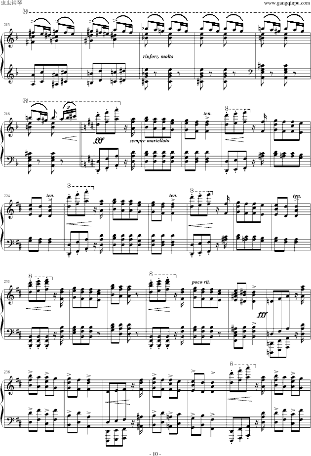 李斯特匈牙利狂想曲第7号 一首欢快活泼的舞曲(钢琴谱)10