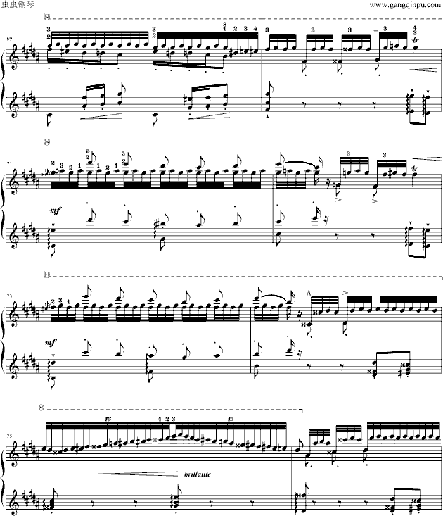 李斯特练习曲钟(钢琴谱)7