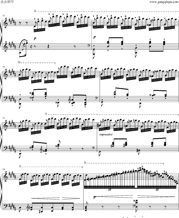 李斯特练习曲钟(钢琴谱)10