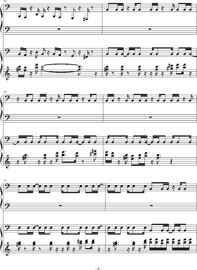 四手联弹 热血物语 (钢琴谱)6