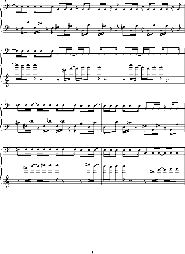 四手联弹 热血物语 (钢琴谱)3
