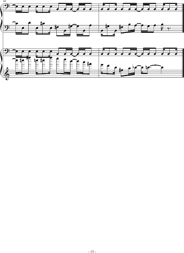 四手联弹 热血物语 (钢琴谱)13