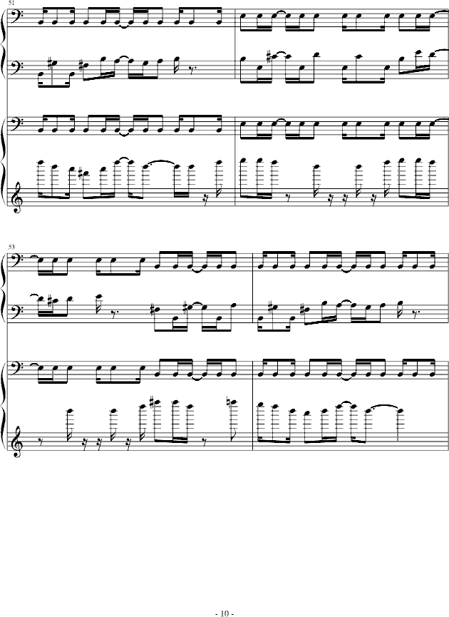 四手联弹 热血物语 (钢琴谱)10