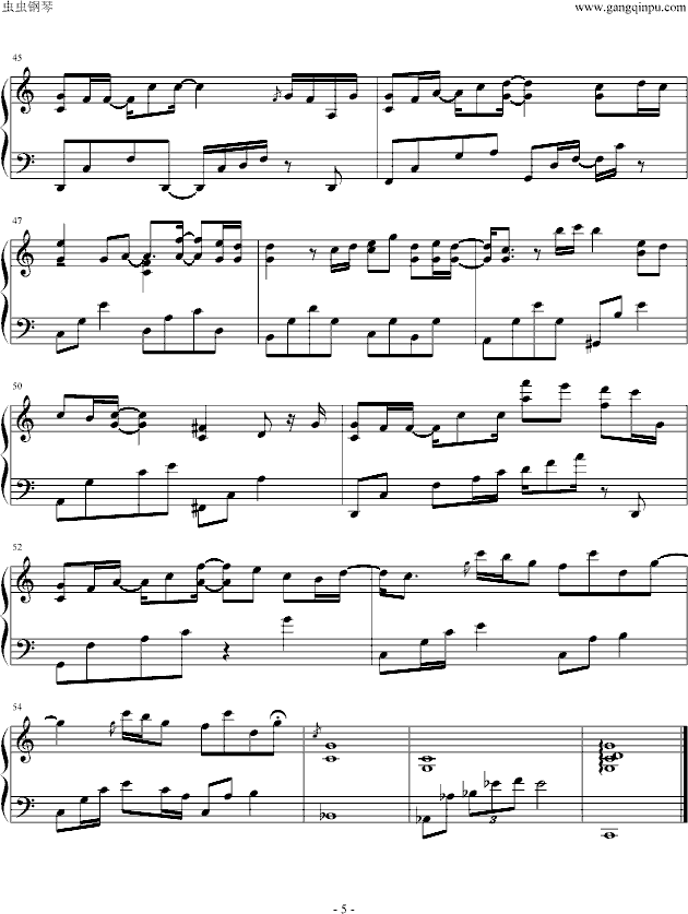 国境之南(海角七号)(钢琴谱)5