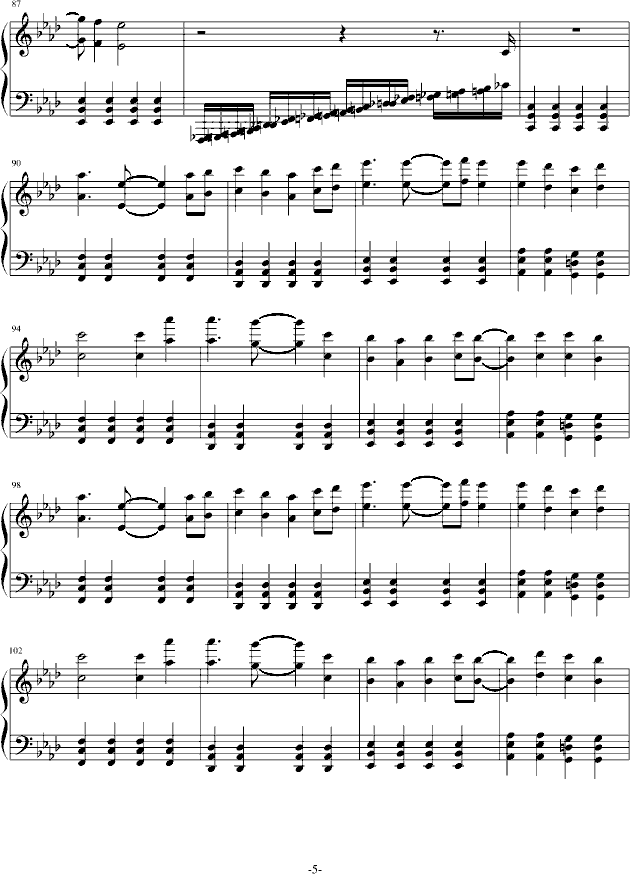 初音ミクの消失(钢琴谱)5
