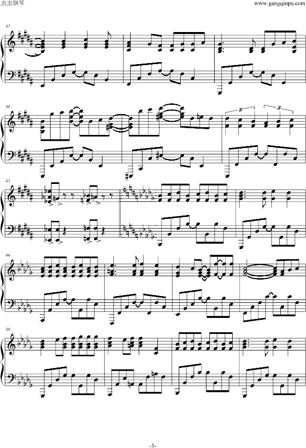 鼓动赤红色的罪(钢琴谱)3