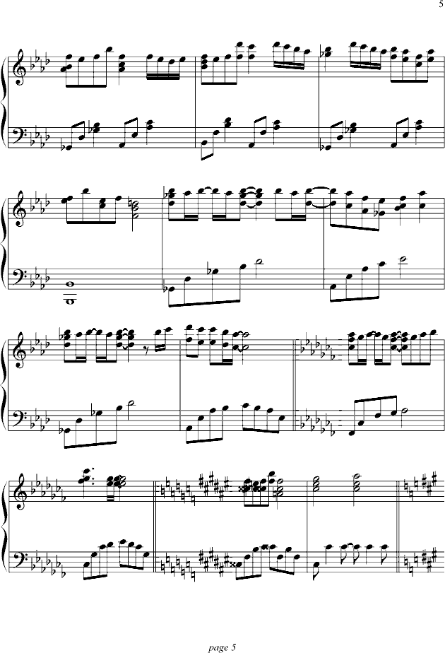 名偵探柯南片尾曲(钢琴谱)5